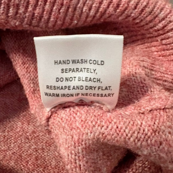 Organic Rage Women's Pink Marled Knit Quarter Zip Sweater Pullover XL Comfy - Picture 8 of 10